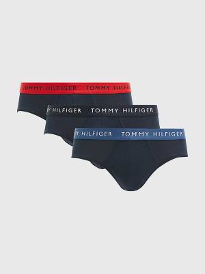 Purple Tommy Hilfiger 3-Pack Logo Waistband Briefs Men's Underwear | TH540JHN