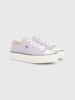 Purple Tommy Hilfiger Canvas Chunky Low-Top Girls' Sneakers | TH563FLQ