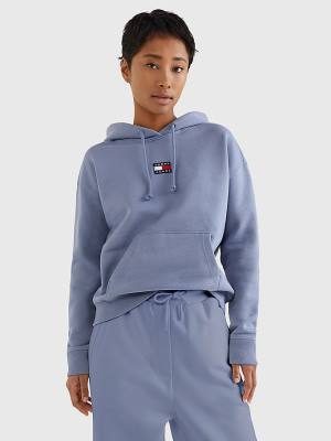 Purple Tommy Hilfiger Tommy Badge Women's Hoodie | TH584SUL