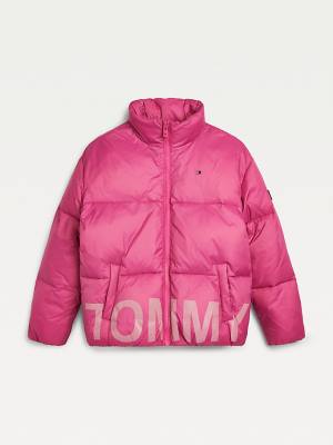 Purple Tommy Hilfiger Tonal Logo Puffer Girls' Jackets | TH703LPE