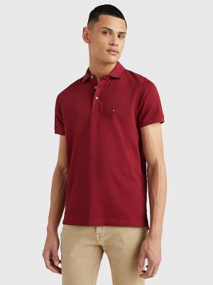 Red Tommy Hilfiger 1985 Essential Slim Fit Men's Polo Shirts | TH297XEV