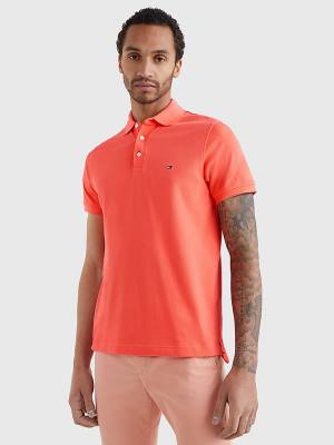 Red Tommy Hilfiger 1985 Essential Slim Fit Men's Polo Shirts | TH496NAH