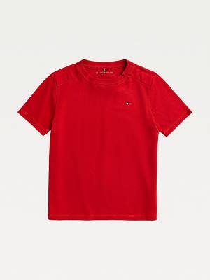 Red Tommy Hilfiger Adaptive Pure Cotton Boys' T Shirts | TH203KXN