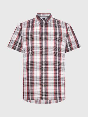 Red Tommy Hilfiger Check Short Sleeve Regular Fit Men's Shirts | TH586ELK