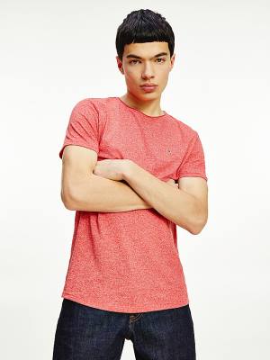 Red Tommy Hilfiger Classics Slim Fit Men's T Shirts | TH691DFZ