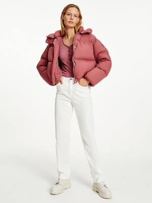 Red Tommy Hilfiger Down Puffer Women's Jackets | TH708YVA