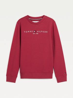 Red Tommy Hilfiger Essential Logo Girls' Sweatshirts | TH153MNZ