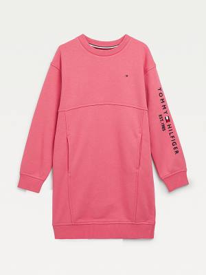 Red Tommy Hilfiger Essential Sweatshirt Girls' Dress | TH486KGL