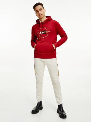 Red Tommy Hilfiger Exclusive Icons Men's Hoodie | TH081XNC