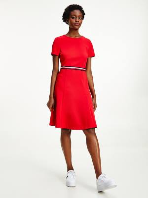 Red Tommy Hilfiger Fit And Flare Women's Dress | TH674IXA