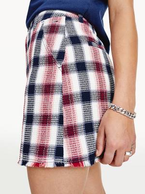 Red Tommy Hilfiger Gingham Check Mini Women's Skirts | TH081BCN