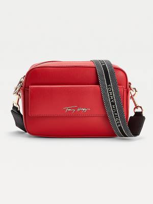 Red Tommy Hilfiger Iconic Signature Logo Camera Women's Bags | TH973QNY