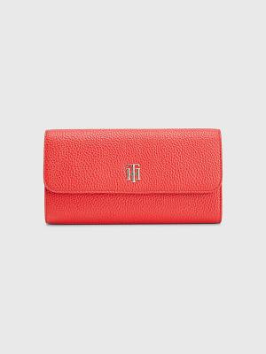 Red Tommy Hilfiger Large Flap Women's Wallets | TH528QYD