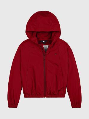 Red Tommy Hilfiger Logo Tape Chicago Windbreaker Girls' Jackets | TH457GDZ