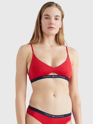 Red Tommy Hilfiger Logo Waistband Bikini Bralette Women's Swimwear | TH254OCL