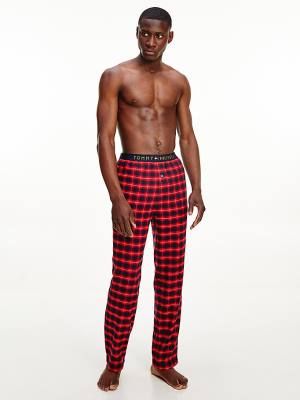 Red Tommy Hilfiger Logo Waistband Cotton Bottoms Men's Pyjamas | TH807OND