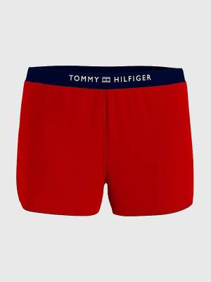 Red Tommy Hilfiger Logo Waistband Terry Shorts Women's Swimwear | TH147LUK