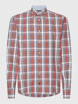 Red Tommy Hilfiger Madras Check Regular Fit Men's Shirts | TH578MVQ