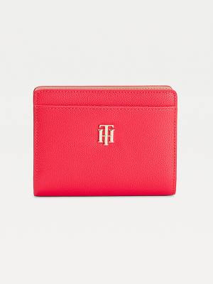 Red Tommy Hilfiger Medium Textured Women's Wallets | TH653IFB