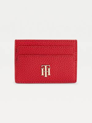 Red Tommy Hilfiger Monogram Card Holder Women's Wallets | TH189TXI