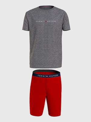 Red Tommy Hilfiger Original Short Sleeve Set Men's Pyjamas | TH628BPS