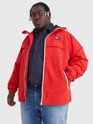 Red Tommy Hilfiger Plus Chicago Windbreaker Men's Jackets | TH480JBE