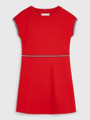 Red Tommy Hilfiger Punto Fit And Flare Girls' Dress | TH843OEP