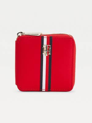 Red Tommy Hilfiger Signature Medium Zip Around Women's Wallets | TH971XHR