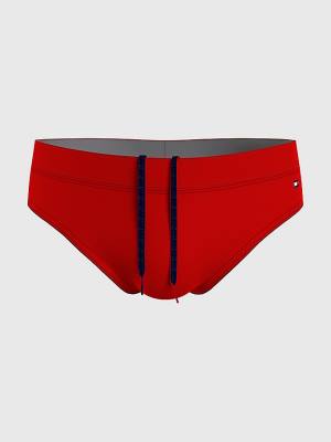 Red Tommy Hilfiger Solid Colour Briefs Men's Swimwear | TH275VGL