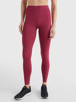 Red Tommy Hilfiger Sport Full Length Graphic Women's Leggings | TH812ZCV