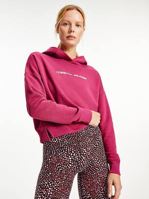 Red Tommy Hilfiger Sport Graphic Women's Hoodie | TH493CGI