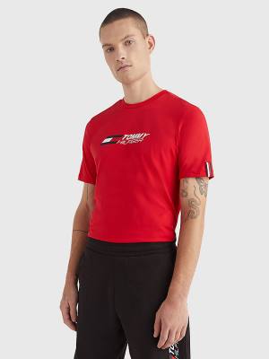 Red Tommy Hilfiger Sport TH Cool Essential Men's T Shirts | TH569UAE