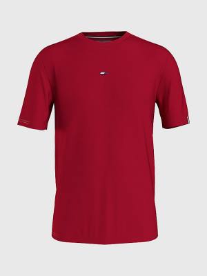 Red Tommy Hilfiger Sport TH Cool Essential Logo Men's T Shirts | TH825YSO