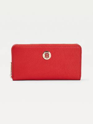 Red Tommy Hilfiger TH Core Large Zip Women's Wallets | TH183VEL