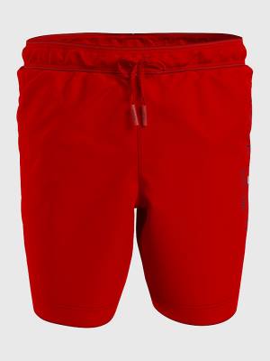 Red Tommy Hilfiger TH Established Drawstring Mid Length Shorts Boys' Swimwear | TH293RXS