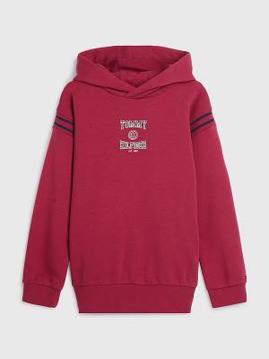 Red Tommy Hilfiger Varsity Logo Slouchy Girls' Hoodie | TH480FHT