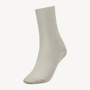 Silver Tommy Hilfiger Sparkle Knit Women's Socks | TH298STB