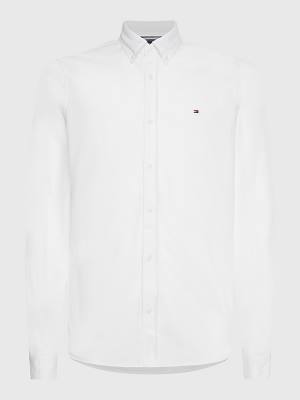 White Tommy Hilfiger 1985 Essential Slim Fit Men's Shirts | TH024QJI