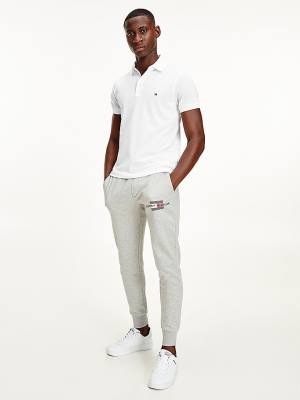 White Tommy Hilfiger 1985 Essential Slim Fit Men's Polo Shirts | TH825JMR