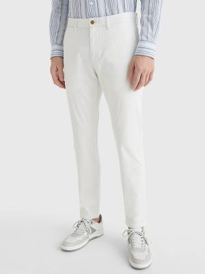 White Tommy Hilfiger 1985 Essential Straight Chinos Men's Pants | TH421LXR