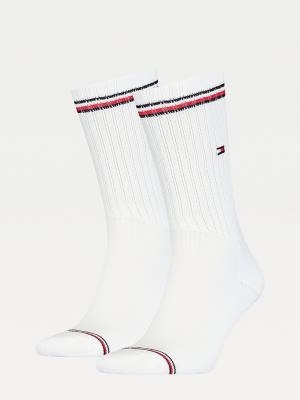 White Tommy Hilfiger 2-Pack Iconic Men's Socks | TH182TFU