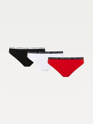 White Tommy Hilfiger 3-Pack Recycled Cotton Thongs Women's Underwear | TH765OUS