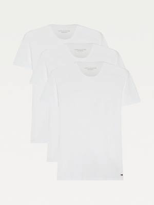 White Tommy Hilfiger 3 Pack V-Neck Cotton Men's Pyjamas | TH974WRG