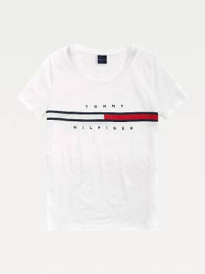 White Tommy Hilfiger Adaptive Pure Cotton Women's T Shirts | TH089NKH