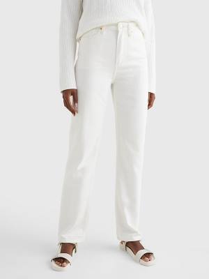 White Tommy Hilfiger Classics High Rise Straight Women's Jeans | TH251CKR