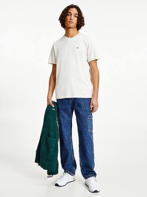 White Tommy Hilfiger Classics Organic Cotton Men's T Shirts | TH702NGS