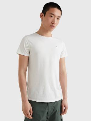 White Tommy Hilfiger Classics Slim Fit Men's T Shirts | TH784GLH