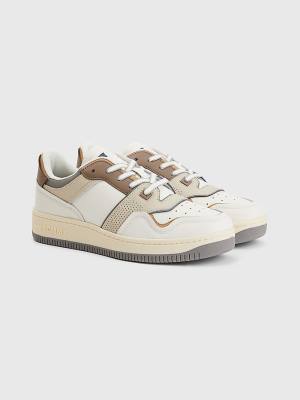 White Tommy Hilfiger Elevated Basket Men's Sneakers | TH593ECS