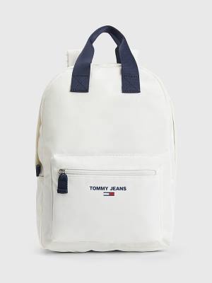 White Tommy Hilfiger Essential Logo Backpack Women's Bags | TH594BEN