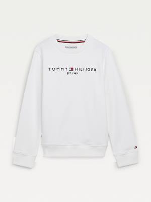 White Tommy Hilfiger Essential Logo Boys' Sweatshirts | TH682BCL